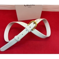 Sophisticated Celine Triomphe Medium Belt 2.5cm with Pin Buckle in Calfskin Leather CE031602 White 2026