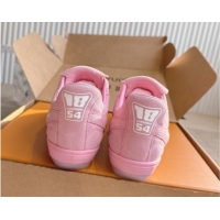 Discount Louis Vuitton LV Footprint Soccer Sneakers in Suede Pink 2025 0303102