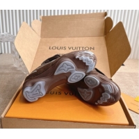 Unique Discount Louis Vuitton LV Footprint Soccer Sneakers in Suede Chocolate Brown 2025 0303104