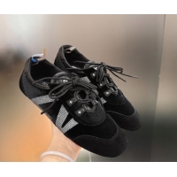 Sophisticated Louis Vuitton LV Sneakerina Sneakers in Velvet with Silver-Tone LV Initials Black 2026 0303105