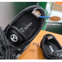 Sophisticated Louis Vuitton LV Sneakerina Sneakers in Velvet with Silver-Tone LV Initials Black 2026 0303105