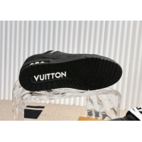 Best Product Louis Vuitton LV Trainer Sneakers in Grained and Calf Leather Black 2026 1AARES 303121