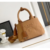 Trendy Design Prada Jardiniere Linen Blend Mini Handbag 1BA038 Brown 2025