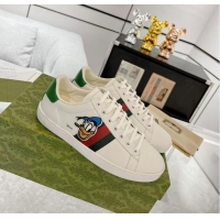 ​Famous Brand Gucci Ace X Disney Donald Duck Leather Sneaker 649401 White