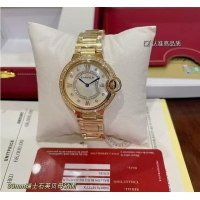 Reasonable Price Cartier Swiss Quartz Mother-of-pearl 28mm Dial C56215 Gold