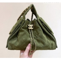 Grade Discount Chanel 25 Mini Handbag in Suede Calfskin AS5631 Green 2026 Top Quality