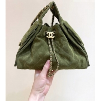 Grade Discount Chanel 25 Mini Handbag in Suede Calfskin AS5631 Green 2026 Top Quality