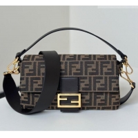Promotional Fendi Baguette Bag in Tobacco Brown FF Jacquard Fabric 8679 Brown/Gold 2026 Top