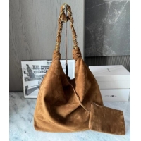 Grade Price Saint Laurent Amalia Bag in Suede with Chain 834750 Brown 2026 Top Quality