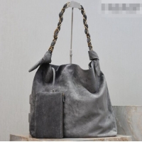 Luxury Discount Saint Laurent Amalia Bag in Suede with Chain 834750 Grey 2026