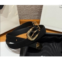 Grade Quality Celine Triomphe Medium Belt 2.5cm with Pin Buckle in Suede CE031604 Black/Gold 2026