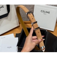 Discount Price Celine Triomphe Medium Belt 2.5cm with Pin Buckle in Suede CE031604 Beige/Silver 2026