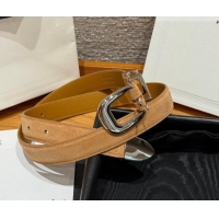 Discount Price Celine Triomphe Medium Belt 2.5cm with Pin Buckle in Suede CE031604 Beige/Silver 2026