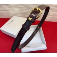Best Product Celine Elegant Charm Triomphe Belt 2.5cm with Gold-Tone Pin Buckle in Shiny Leather 16052 Dark Brown 2026