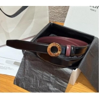 Good Looking Celine Disc Belt 2.5cm in Taurillon Leather B100L6ATZ Black/Burgundy 2026