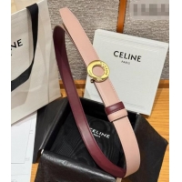 Luxury Cheap Celine Disc Belt 2.5cm taurillon Leather B100L6ATZ Pink/Burgundy 2026