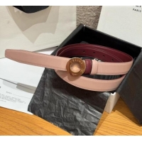 Luxury Cheap Celine Disc Belt 2.5cm taurillon Leather B100L6ATZ Pink/Burgundy 2026