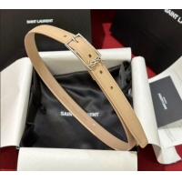 Well Crafted Saint Laurent New Cassandre Belt 2cm in Calf Leather 0617 Beige 2025