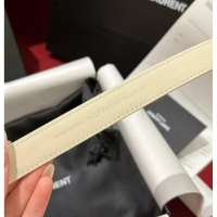 Best Price Saint Laurent New Cassandre Belt 2cm in Calf Leather 0617 White 2025