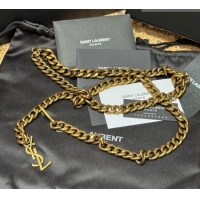 Best Price Saint Laurent YSL Metal-tone Chain Belt 0724 Aged Gold 2025