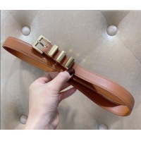 Grade Quality Saint Laurent Calfskin Leather Belt 3cm YSL26010402 Brown 2025