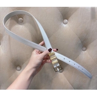 New Design Saint Laurent Calfskin Leather Belt 3cm YSL26010402 White 2025