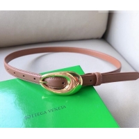 Discount Price  Bottega Veneta Soft Calfskin Belt 2cm with Gold Pin Buckle 0315 Light Brown 2025