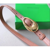 Discount Price  Bottega Veneta Soft Calfskin Belt 2cm with Gold Pin Buckle 0315 Light Brown 2025
