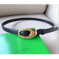 ​Top Quality Bottega Veneta Soft Calfskin Belt 2cm with Gold Pin Buckle 0315 Black 2025
