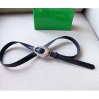 ​Unique Grade Bottega Veneta Soft Calfskin Belt 2cm with Silver Pin Buckle 0315 Black 2025