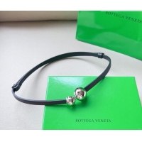 Well Crafted Bottega Veneta Calfskin Belt with Silver Spheres Buckle 0315 Black 2025