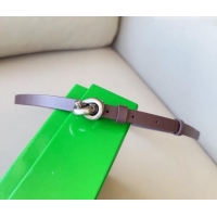 Classic Specials Bottega Veneta Women's Soft Calfskin Belt 1.5cm with Knot Buckle 0315 Dark Brown/Silver 2025