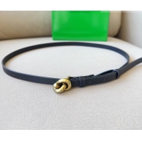 Shop Discount Bottega Veneta Women's Soft Calfskin Belt 1.5cm with Knot Buckle 0315 Black/Gold 2025