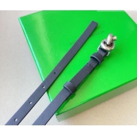 Best Product Bottega Veneta Women's Soft Calfskin Belt 1.5cm with Knot Buckle 0315 Black/Silver 2025