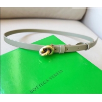 Popular Style Bottega Veneta Women's Soft Calfskin Belt 1.5cm with Knot Buckle 0315 Travertine Green/Gold 2025