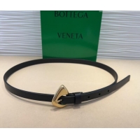 Grade Quality Bottega Veneta Women's Soft Calfskin Belt 1.5cm with Triangle Buckle 0315 Black 2025