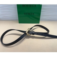 Grade Quality Bottega Veneta Women's Soft Calfskin Belt 1.5cm with Triangle Buckle 0315 Black 2025
