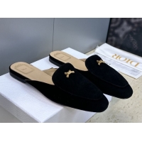 Popular Style Dior Baby Bow Mules in Suede Black 2026 DR030202