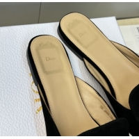 Popular Style Dior Baby Bow Mules in Suede Black 2026 DR030202
