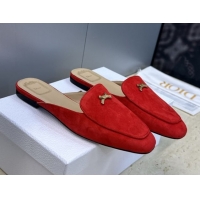 Best Product Dior Baby Bow Mules in Suede Red 2026 DR030202