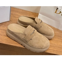 Pretty Style Dior Boy Platform Mules in Suede Beige 2026 DR030203