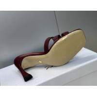 Most Popular Dior Or 30M Heeled Slides Sandal 8cm in Calfskin Leather with CD Pearl Dark Burgundy 2026 0302074