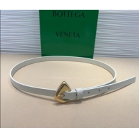 New Design Bottega Veneta Women's Soft Calfskin Belt 1.5cm with Triangle Buckle 0315 White 2025