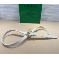 New Design Bottega Veneta Women's Soft Calfskin Belt 1.5cm with Triangle Buckle 0315 White 2025