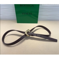 Buy Fashionable Bottega Veneta Women's Soft Calfskin Belt 1.5cm with Triangle Buckle 0315 Dark Brown 2025