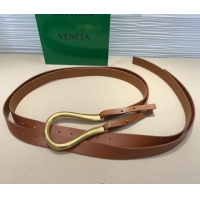 Top Grade Bottega Veneta Calfskin Waist Belt 2014025 Brown 2025