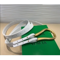 Unique Style Bottega Veneta Calfskin Waist Belt 2014025 White 2025
