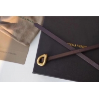 Good Product Bottega Veneta Calfskin Leather Belt 1cm with Knot Buckle 0725 Fondant Brown 2025