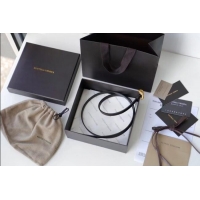 Well Crafted Bottega Veneta Calfskin Leather Belt 1cm with Knot Buckle 0725 Black 2025