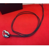 Good Taste Bottega Veneta Intrecciato Leather Cord Belt 1cm 0912 Brown/Silver 2025